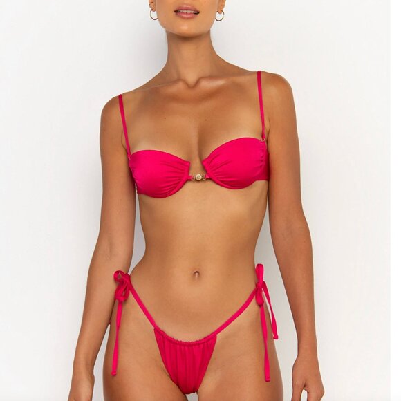 Sommer Swim Harper Balconette Bikini Top in Magenta - Size Medium - Picture 2 of 6